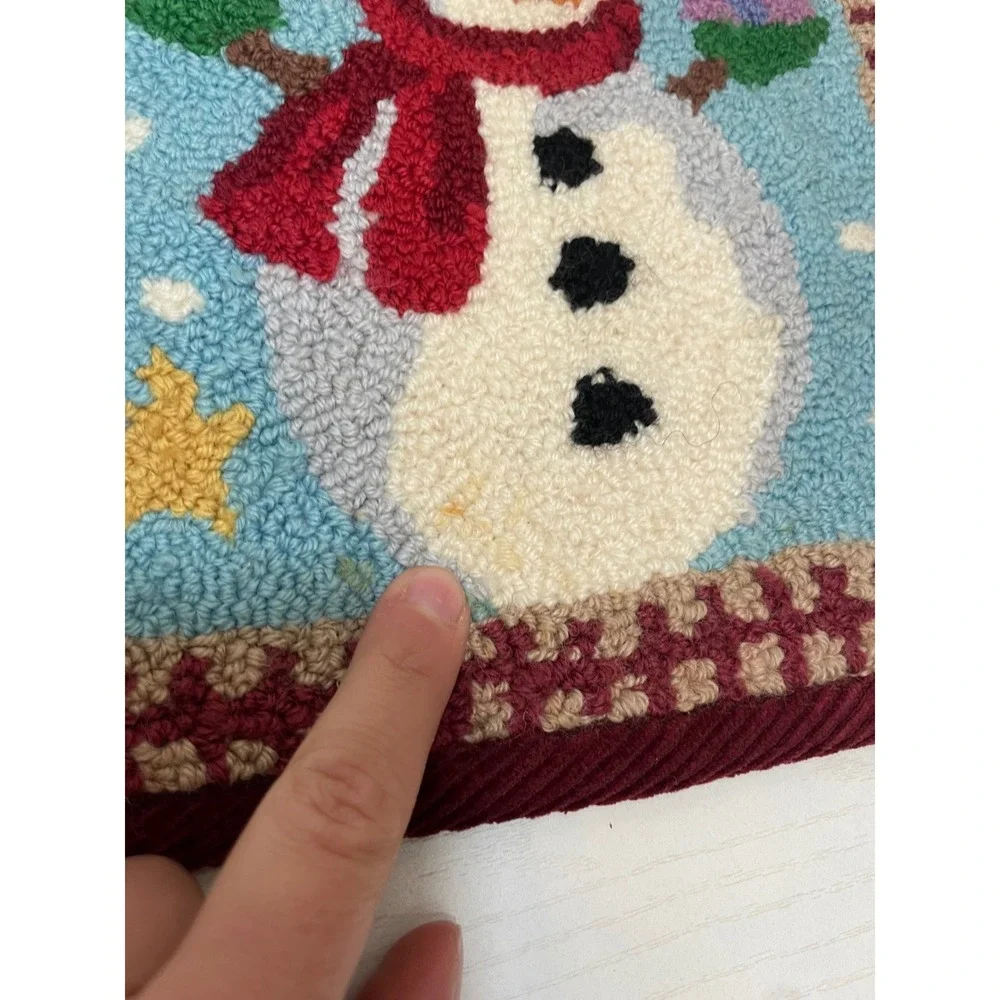 Christmas Pot‎ Holders Set Santa Snowman Punch Needle Kitchen Decor